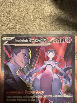 Pokemon TCG Destined Rivals Team Rocket’s Mewtwo ex SIR 231/182 English - Image 2