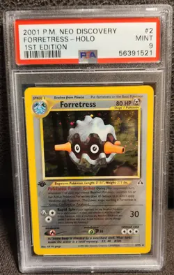 Vintage Pokemon Neo Discovery Forretress Holo 1st Edition 2 PSA 9 MINT 2021 - Image 1