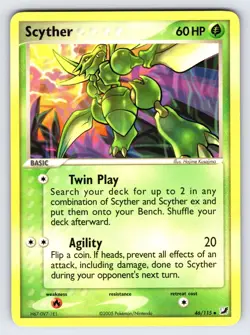 Scyther 46/115 2005 EX Unseen Forces Pokemon Card TCG Nintendo Uncommon - Nm/Vlp - Image 1