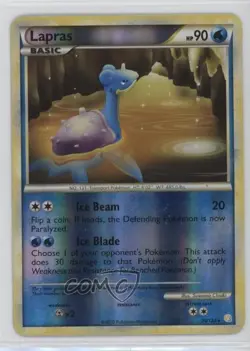 Lapras Reverse Foil Pokemon HeartGold & SoulSilver #24 2010 - Image 1
