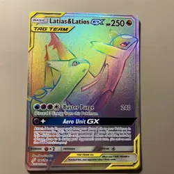 Pokemon Latias & Latios GX Team Up 190/181 Sun & Moon Rainbow Secret Rare - Image 1