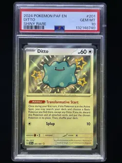 2024 POKEMON SV PALDEAN FATES PAF EN #201/091 DITTO SHINY RARE PSA 10 - Image 1