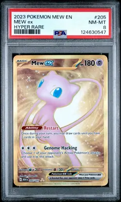 2023 POKEMON MEW EN-151 HYPER RARE #205 MEW EX PSA 8 - Image 1