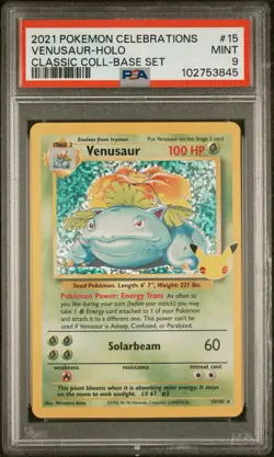 MINT 2021 POKEMON CELEBRATIONS CLASSIC COLLECTION #15 VENUSAUR-HOLO PSA 9-NEW !! - Image 1