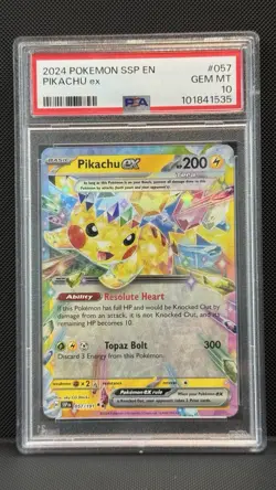 PSA 10 - PIKACHU EX 057/191 POKEMON TCG: SURGING SPARKS PSA 10 - GEM MINT - Image 1
