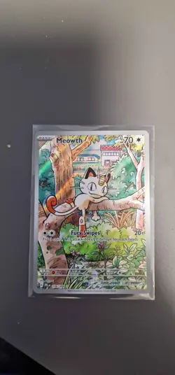 Pokemon TCG Phantasmal Flames Meowth 106/94 Illustration Rare Card Near Mint - Image 1