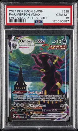 2021 POKEMON SWORD & SHIELD EVOLVING SKIES SECRET FULL ART/UMBREON VMAX PSA 10 - Image 1