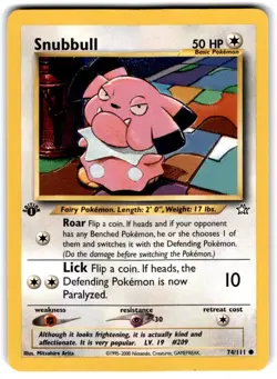2000 Neo - Genesis Snubbull Basic/Common #74 1st edition - Image 1