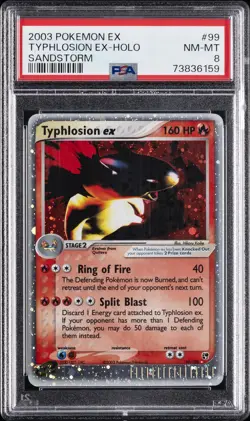 2003 POKEMON EX SANDSTORM #99 TYPHLOSION EX-HOLO PSA 8 - Image 1