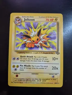 Pokemon Jolteon 20/64 Jungle Set Non-Holo Card WOTC NM - Image 1