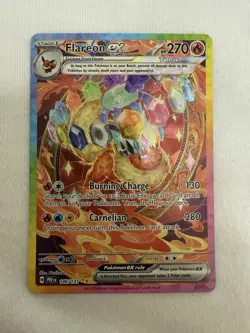 Pokemon TCG Flareon EX Prismatic Evolutions Sir Holo Card 146/131 - Image 1