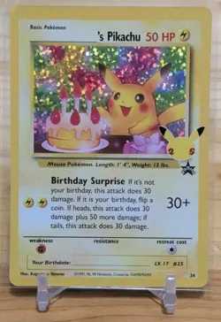 Pokemon TCG Birthday Pikachu Trading Card #24 Celebrations Classic Collection - Image 1