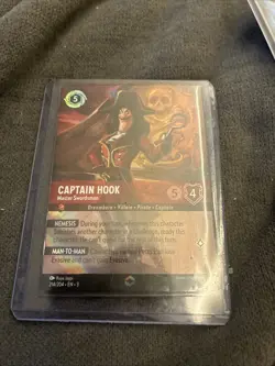 Lorcana Captain Hook Master Swordsman Enchanted Card 214/204 Near Mint Condition - Image 1
