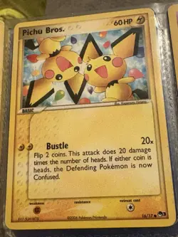 MP Pokemon (Non-Holo) PICHU BROS. Card (POP SERIES-3) Set 16/17 Common PROMO - Image 1