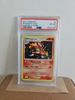 2007 Infernape 5/130 Diamond & Pearl Holo Rare Pokemon Card Graded PSA 6 EX-MT - Image 1
