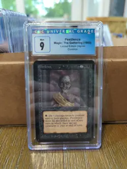 Pestilence Magic The Gathering 1993 Limited Edition Alpha CGC Graded Mint 9 - Image 1