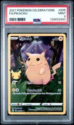 2021 POKEMON CELEBRATIONS 005 FULL ART/PIKACHU PSA 9 MINT - Image 1