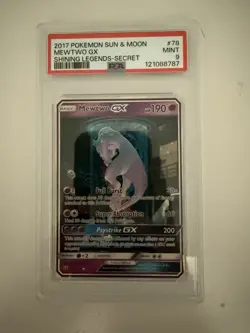 Pokemon TCG Mewtwo GX 39/73 Shining Legends Holo Card PSA 9 Mint - Image 1