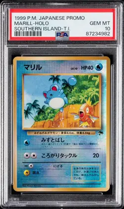 1999 Pokemon Japanese Promo MARILL Holo Southern Island T.I. PSA 10 - Image 1