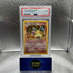 1999 Pokemon TCG Base Set CHARIZARD PSA 4 4/102 - Image 1