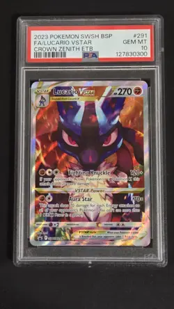 PSA 10 Lucario Vstar SWSH291 Black Star Promo Pokemon 2023 - Image 1