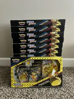 Pokemon TCG Crown Zenith Pikachu VMAX Premium Collection | BRAND NEW 7 PACKS - Image 1