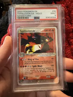 2003 POKEMON EX SANDSTORM #99 TYPHLOSION EX-HOLO PSA 9 - Image 1
