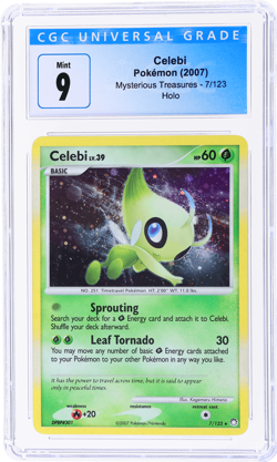 2007 Pokemon Diamond and Pearl Mysterious Treasures Celebi Holo #7 CGC 9 - Image 1