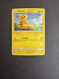 Pikachu 28/73 Cracked Ice Holo Promo Pokemon 2017 Shining Legends Deck LP - Image 1
