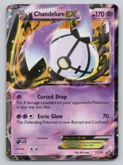 Pokemon TCG Chandelure EX Ultra Rare Legendary Treasures 77/113 - Image 1