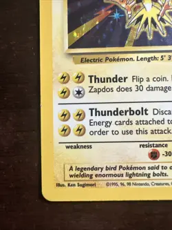 Zapdos 16/102 Holo Rare DMG Pokemon TCG Base Set WOTC DMG - Image 5
