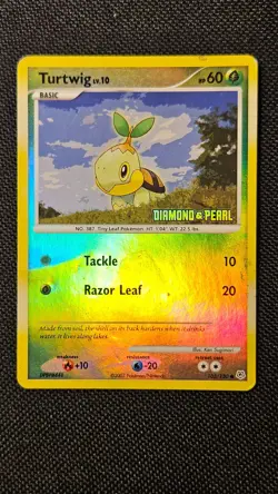 Turtwig 103/130 Diamond and Pearl Stamped Reverse Holo Pokemon Card - HP - Image 2