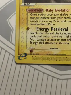 Pokemon Pichu TCG Regular Rare Card 20/100 EX Sandstorm - Image 3