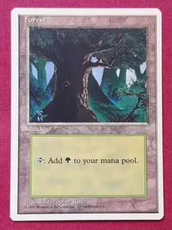 Magic The Gathering 4TH EDITION FOREST A land card MTG - Image 1