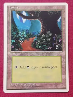 Magic The Gathering 4TH EDITION FOREST B land card MTG - Image 1