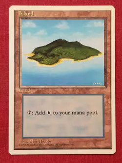 Magic The Gathering 4TH EDITION ISLAND C land card MTG - Image 1