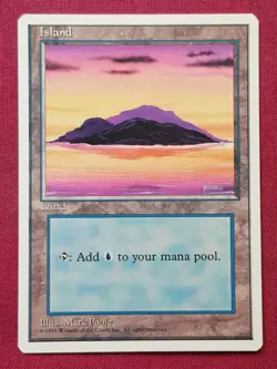 Magic The Gathering 4TH EDITION ISLAND B land card MTG - Image 1
