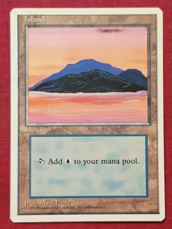 Magic The Gathering 4TH EDITION ISLAND A land card MTG - Image 1
