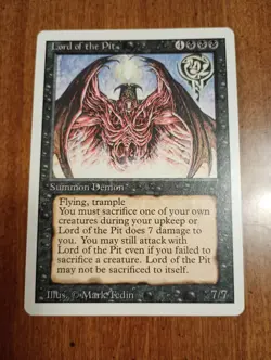 1994 Magic: The Gathering - Revised(3rd) - LORD OF THE PIT - Vintage Rare - NM - Image 1