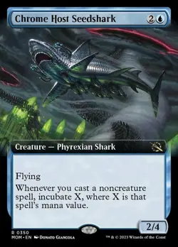 MTG Chrome Host Seedshark - Foil - Extended Art, Light Play, English March of th - Image 1