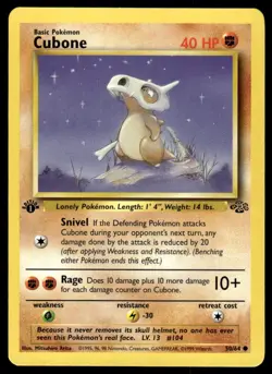 Pokemon TCG Pokemon Jungle #50/64 Cubone LP - Image 1