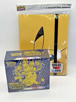 Pokemon TCG Surging Sparks Elite Trainer Box Sealed & Ultra Pro 9-pocket Binder - Image 1