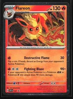 Pokemon Flareon SVP 167 Scarlet & Violet Cosmos Holo Black Star Promo NM - Image 1