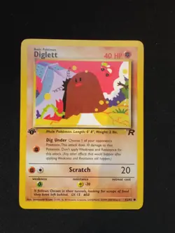 Pokemon TCG Diglett 52/82 1st Edition Team Rocket LP - Image 1