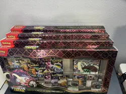 Lot 4x Pokemon TCG Paldean Fates Great Tusk ex & Iron Treads ex Prem-Collection - Image 2