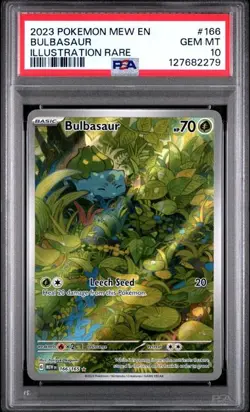 PSA 10 GEM MINT Bulbasaur 166/165 Sv: Scarlet & Violet 151 Holo Pokemon 2023 - Image 1