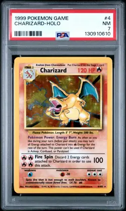1999 POKEMON GAME #4 CHARIZARD-HOLO PSA 7 - Image 1