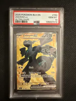 Pokemon TCG Zekrom EX 158/086 Ultra Rare Black Bolt SV PSA 10 - Image 1