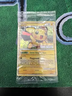 Pokemon SEALED Pichu 28/123 HeartGold & SoulSilver STAFF Prerelease Promo Pack!! - Image 1