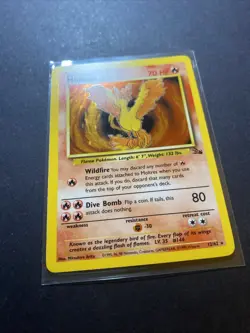 Moltres 12/62 Fossil Holo Unlimited Pokemon WOTC NM - Image 2